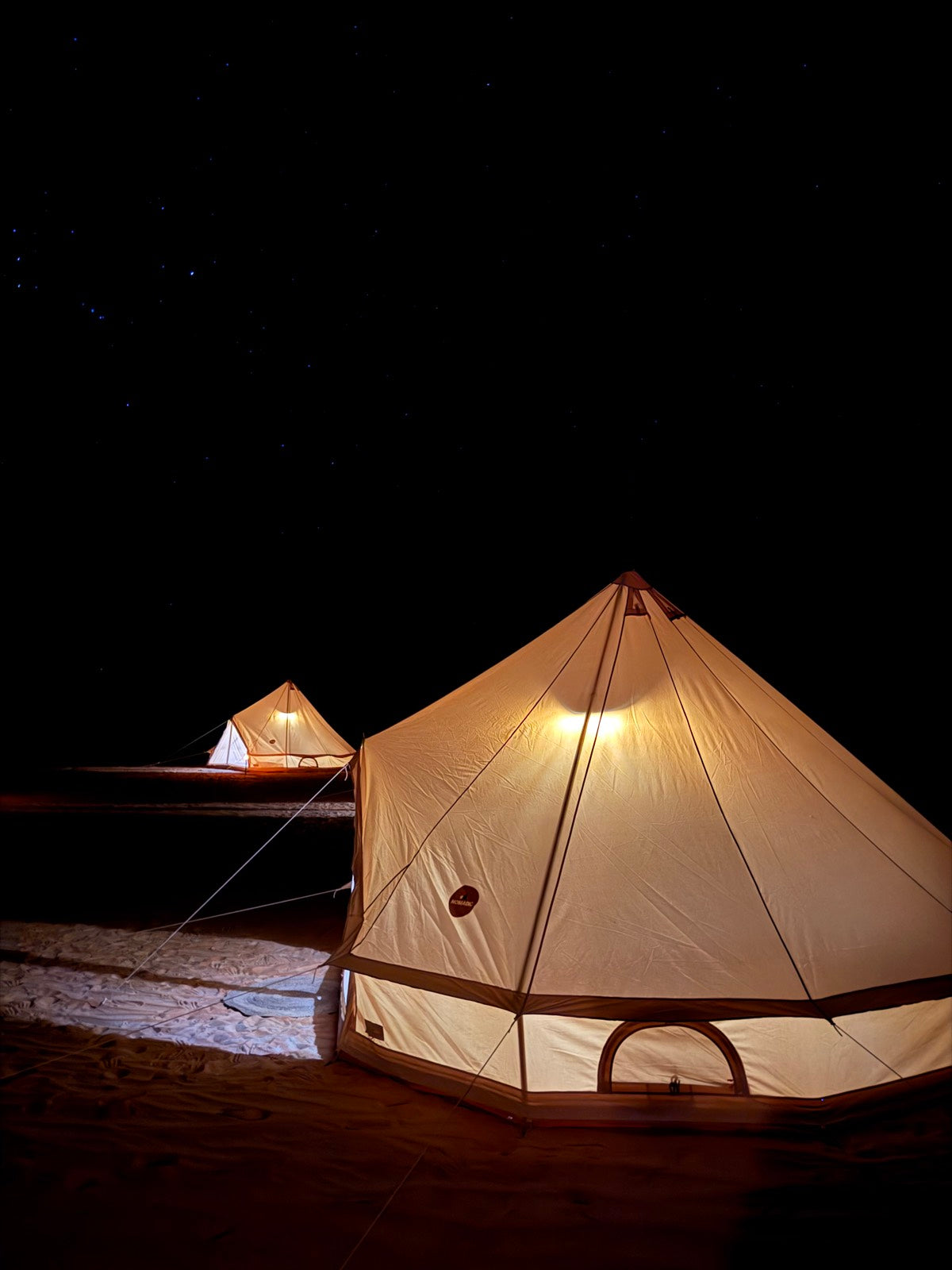Packing down a Nomadic tent at midday